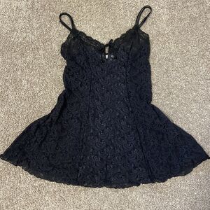 Delicates Sheer Black Lace Dress – Size M